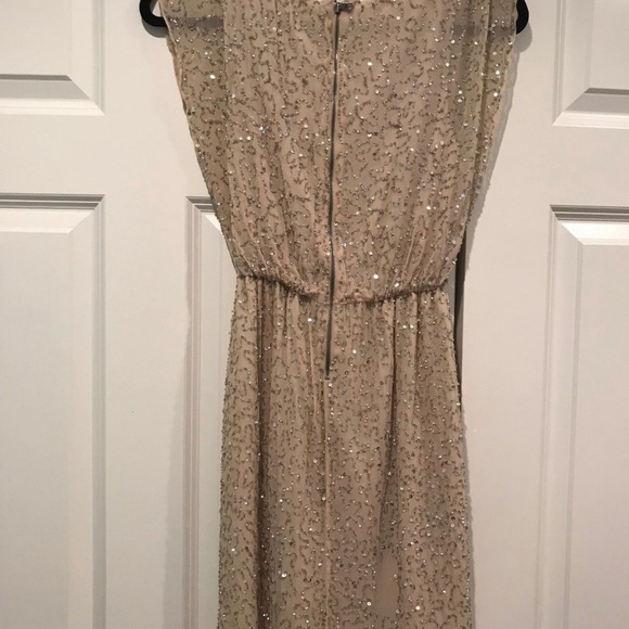 Alice + Olivia V-Neck Gold Sequin Cocktail Dress - Picture 3 of 5